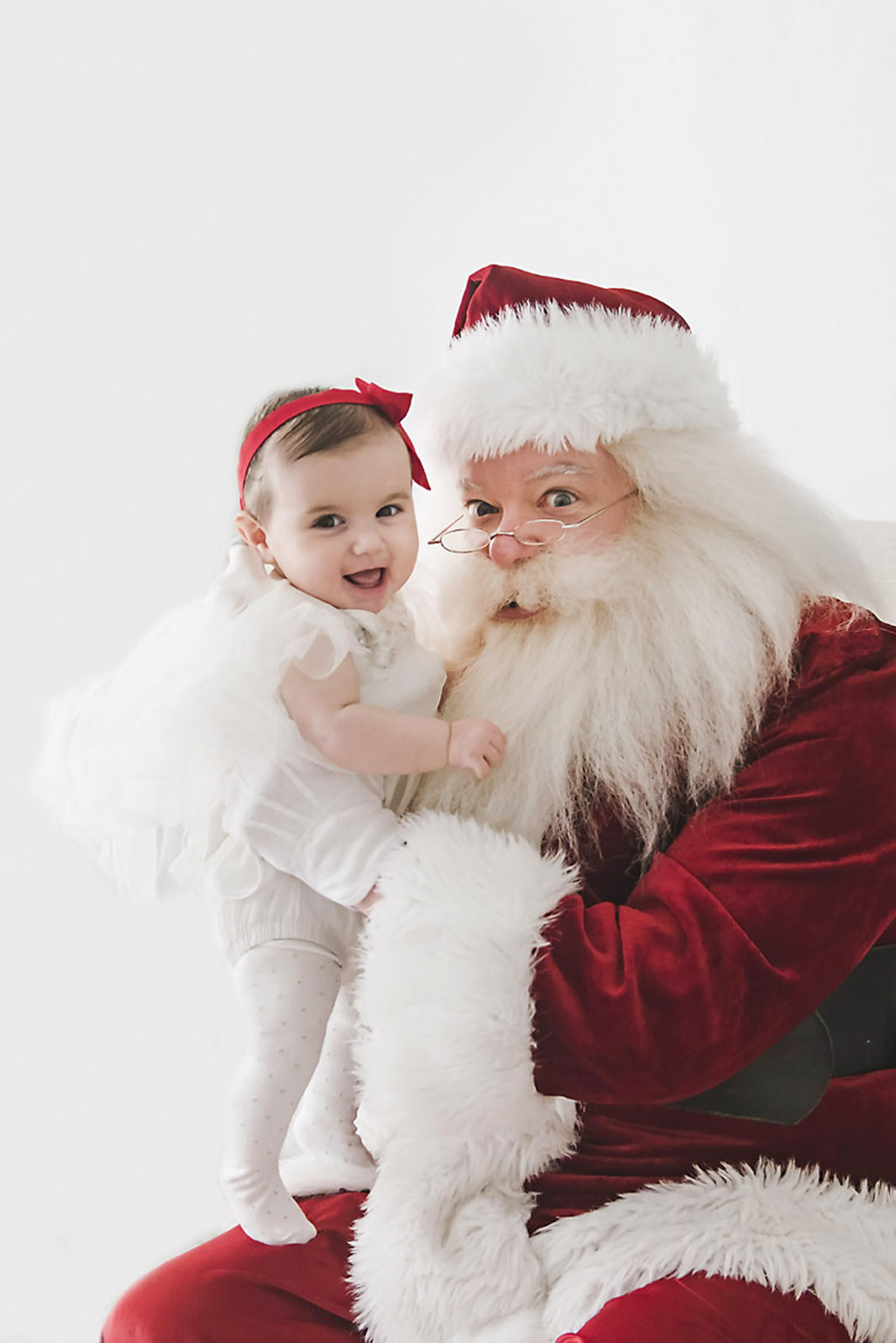 santa and baby at Boston photo studio